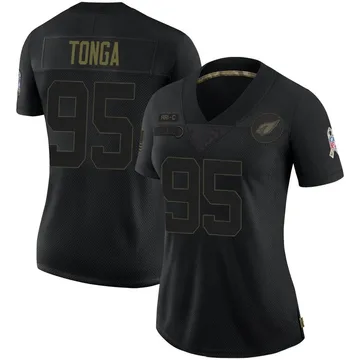 Women's Nike Arizona Cardinals Khyiris Tonga Black 2020 Salute To Service Jersey - Limited