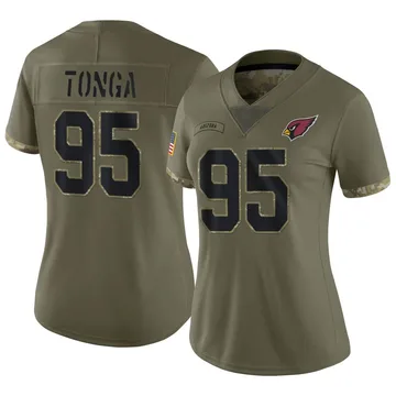 Women's Nike Arizona Cardinals Khyiris Tonga Olive 2022 Salute To Service Jersey - Limited