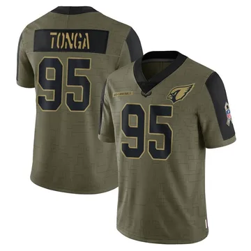 Youth Nike Arizona Cardinals Khyiris Tonga Olive 2021 Salute To Service Jersey - Limited