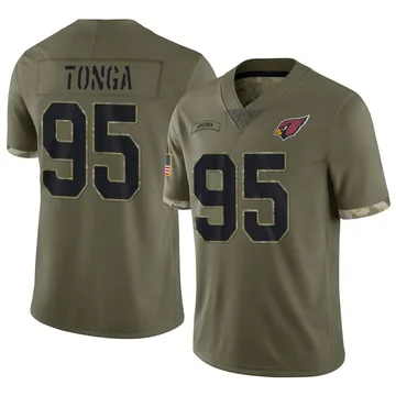 Youth Nike Arizona Cardinals Khyiris Tonga Olive 2022 Salute To Service Jersey - Limited